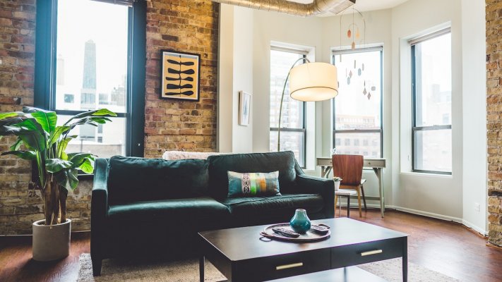 living room in a condo